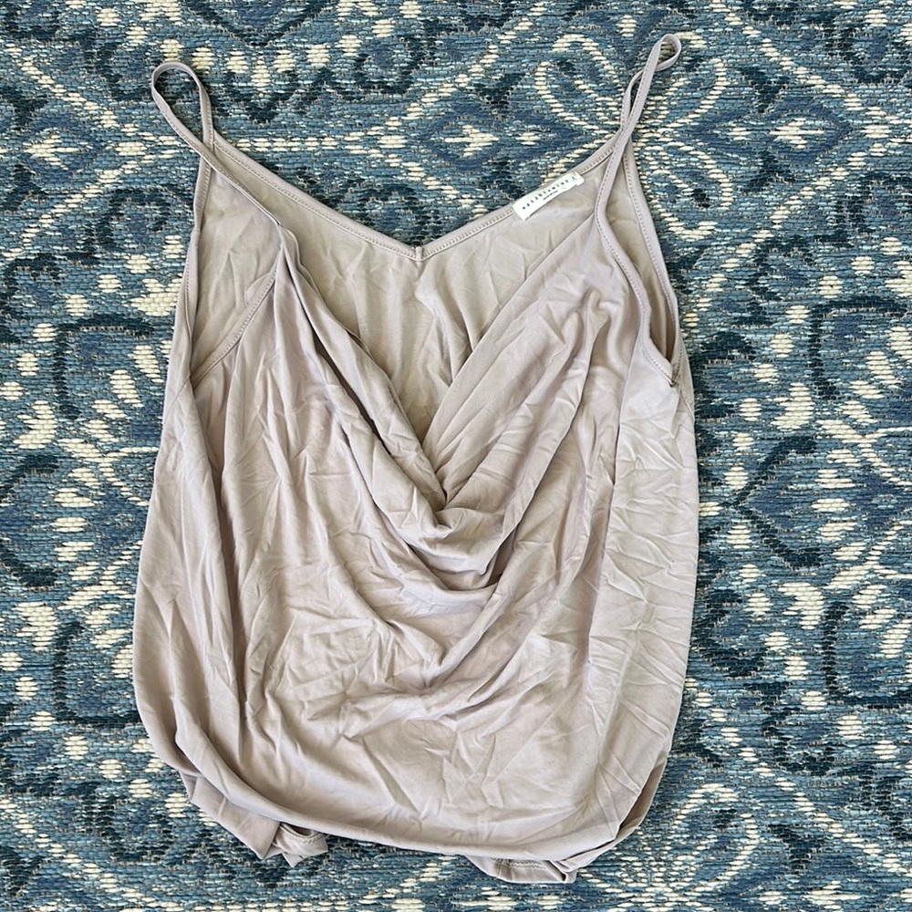 Wasabi Mint Purple Ruched Plunge Neck Camisole